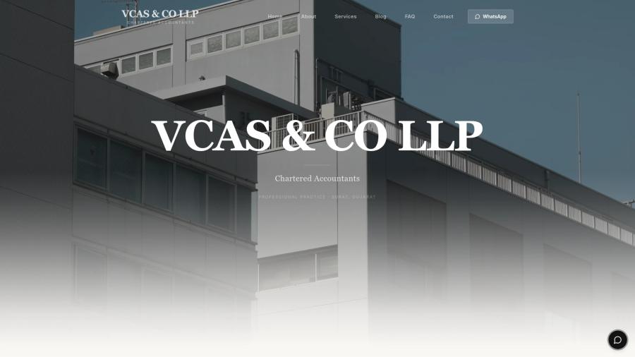 VCAS and Co LLP chartered accountancy firm website designed by Opulent Grow