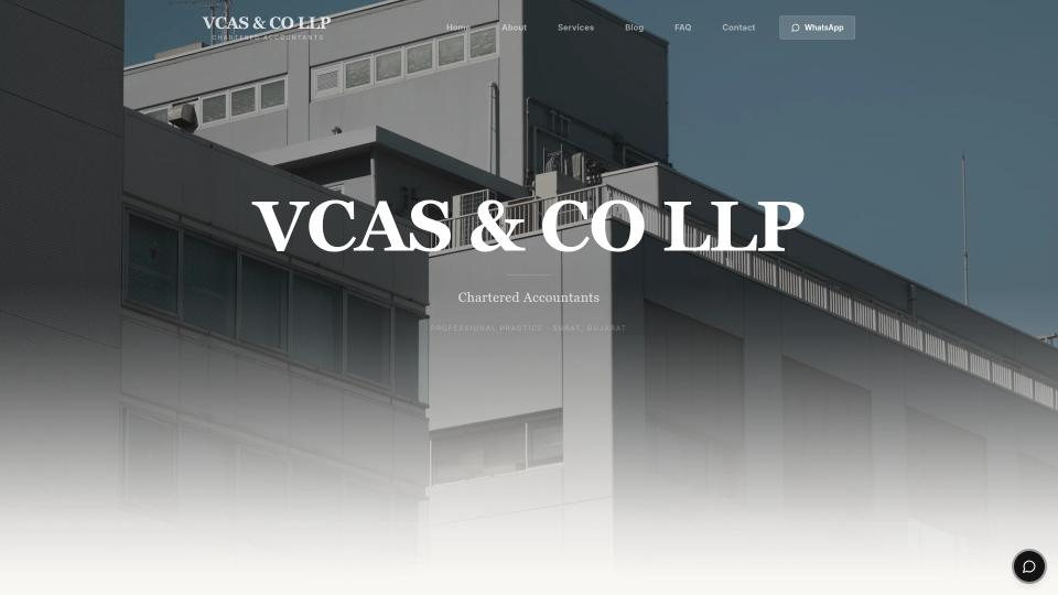Chartered accounting firm, website showcase