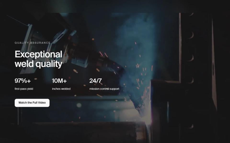 Industrial technology solutions, section showcase