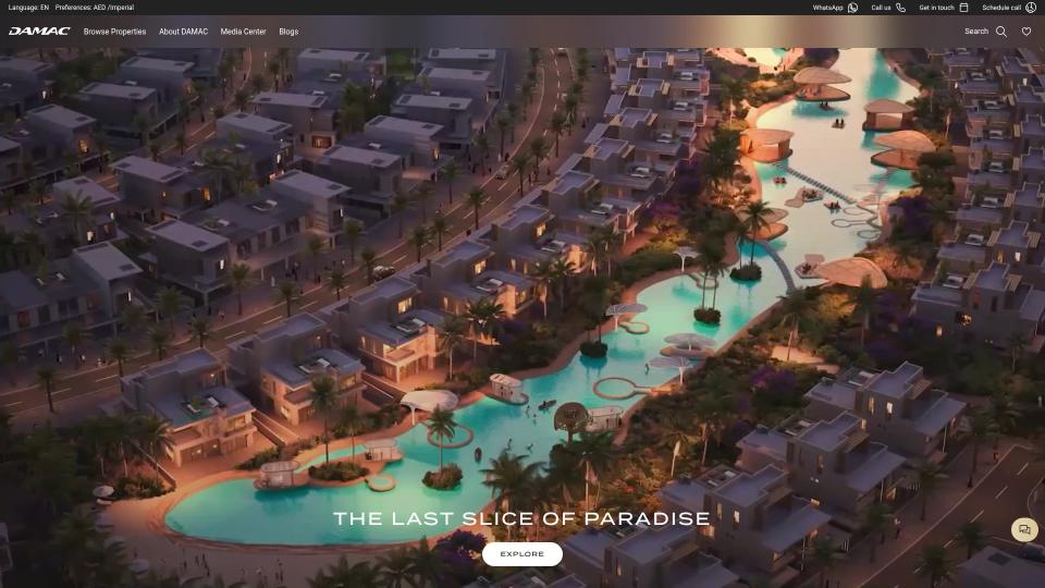 Luxury real estate developer, website showcase