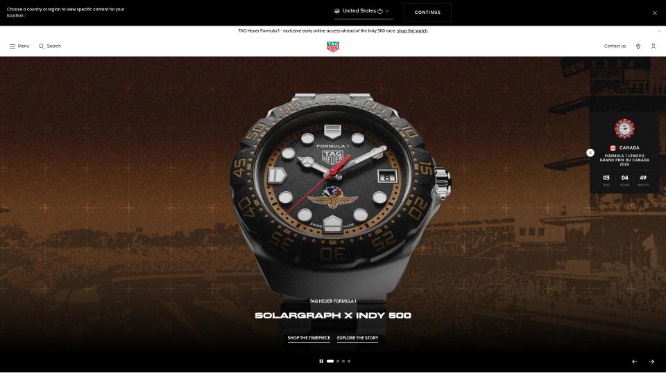 Luxury watch brand, website showcase